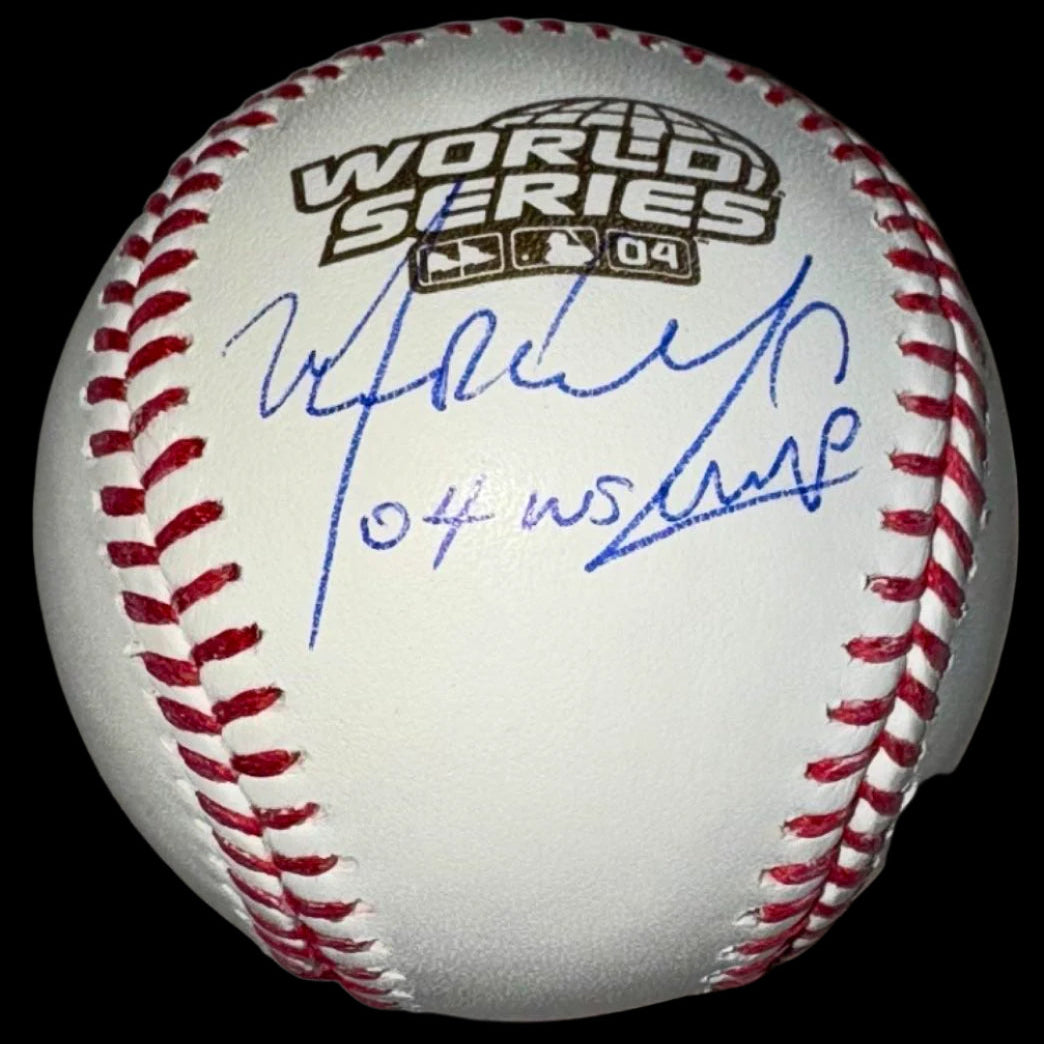 Manny Ramirez Autographed Rawlings Official 2004 World Series Baseball w/ MVP Inscription Beckett COA #01